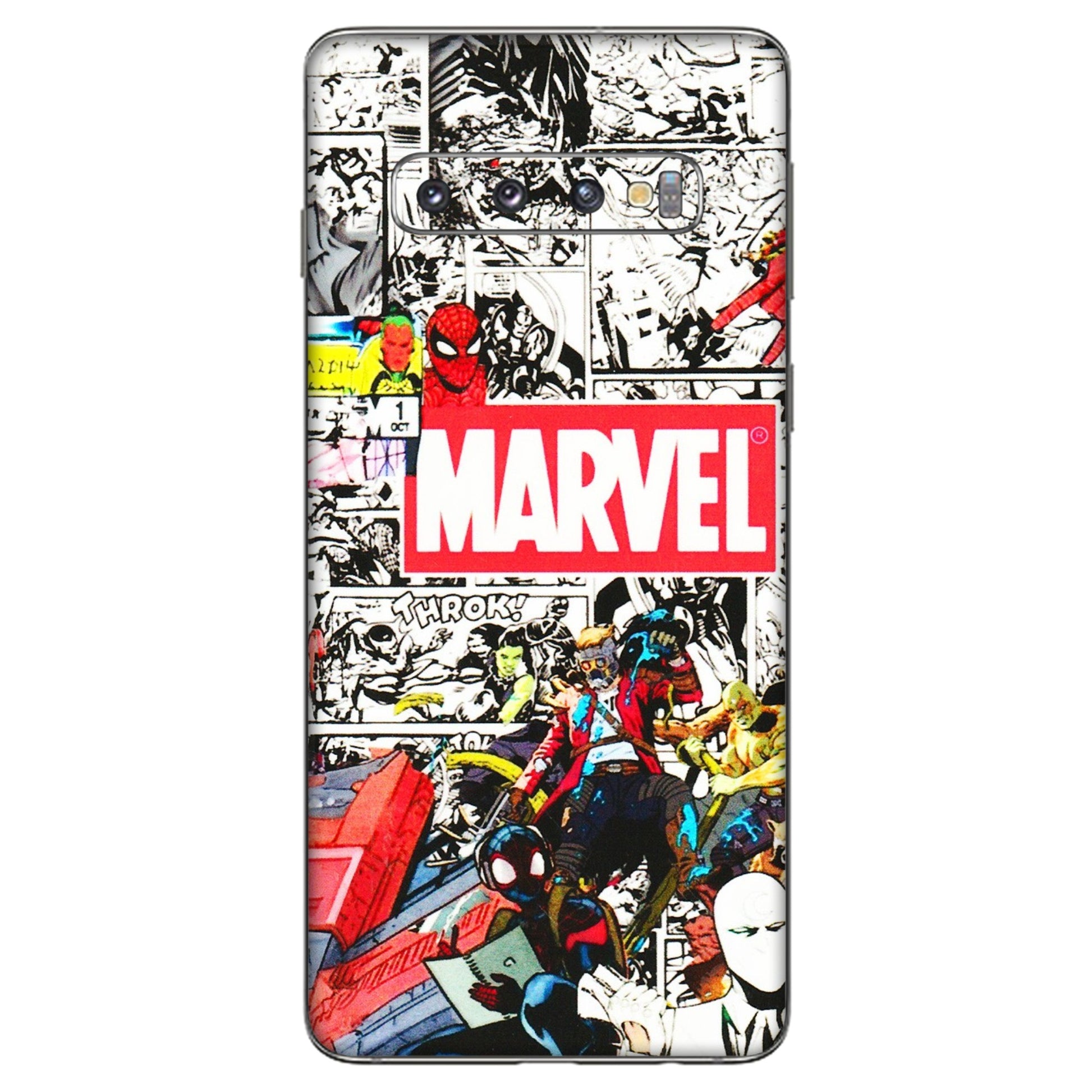 Samsung A/S Series Phone Skins (All Models) - Marvel Colorful Comic - 3D Embossed Finish (L-64) Samsung Galaxy S10