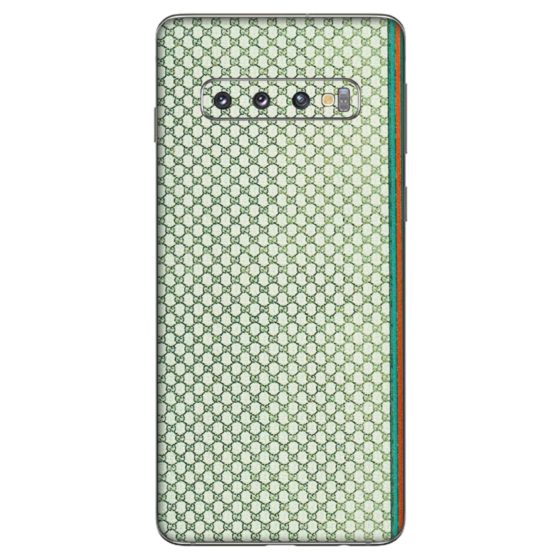 Samsung A/S Series Phone Skins (All Models) - Gucci Fabric Pattern - 3D Embossed Finish (L-73) Samsung Galaxy S10