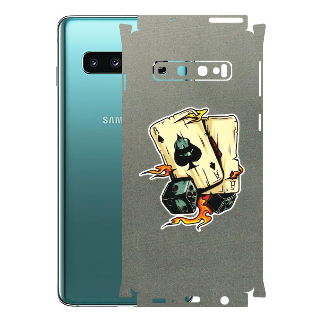 Samsung A/S Series Phone Skins (All Models) - Grey Cards Of Ace - 3D Embossed Finish (L-77) Samsung Galaxy S10