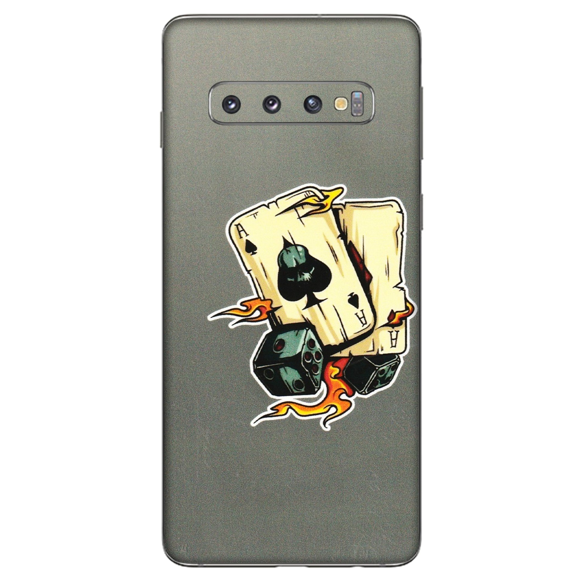 Samsung A/S Series Phone Skins (All Models) - Grey Cards Of Ace - 3D Embossed Finish (L-77) Samsung Galaxy S10