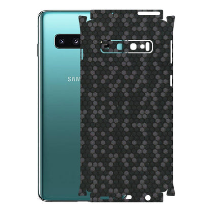 Samsung A/S Series Phone Skins (All Models) - Black Grey Honeycomb Sober - 3D Embossed Finish (L-85) Samsung Galaxy S10