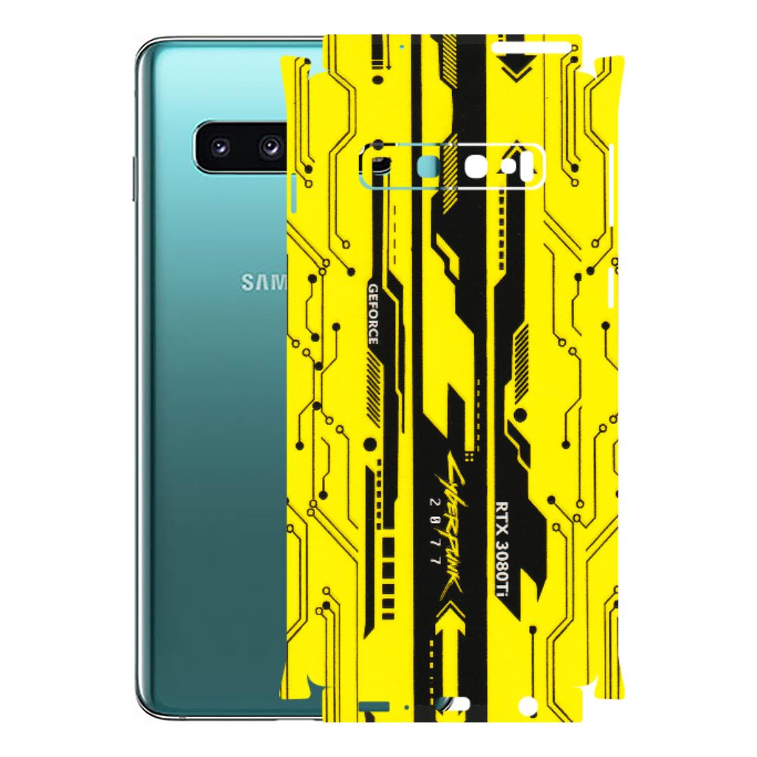 Samsung A/S Series Phone Skins (All Models) - Yellow Cyberpunk - 3D Embossed Finish (L-93) Samsung Galaxy S10