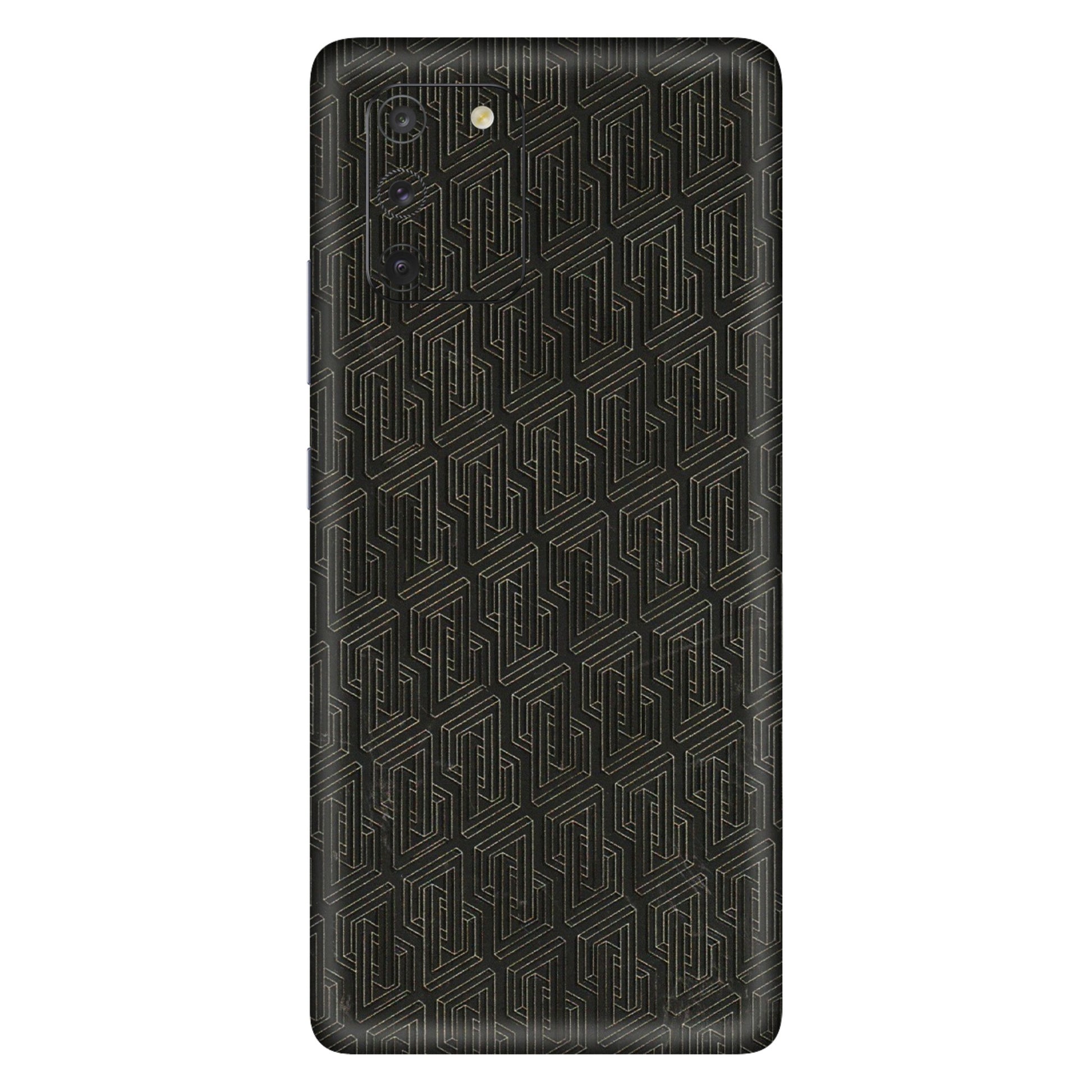 Samsung A/S Series Phone Skins (All Models) - Black Abstract Pattern - 3D Embossed Finish (L-117) Samsung Galaxy S10 Lite