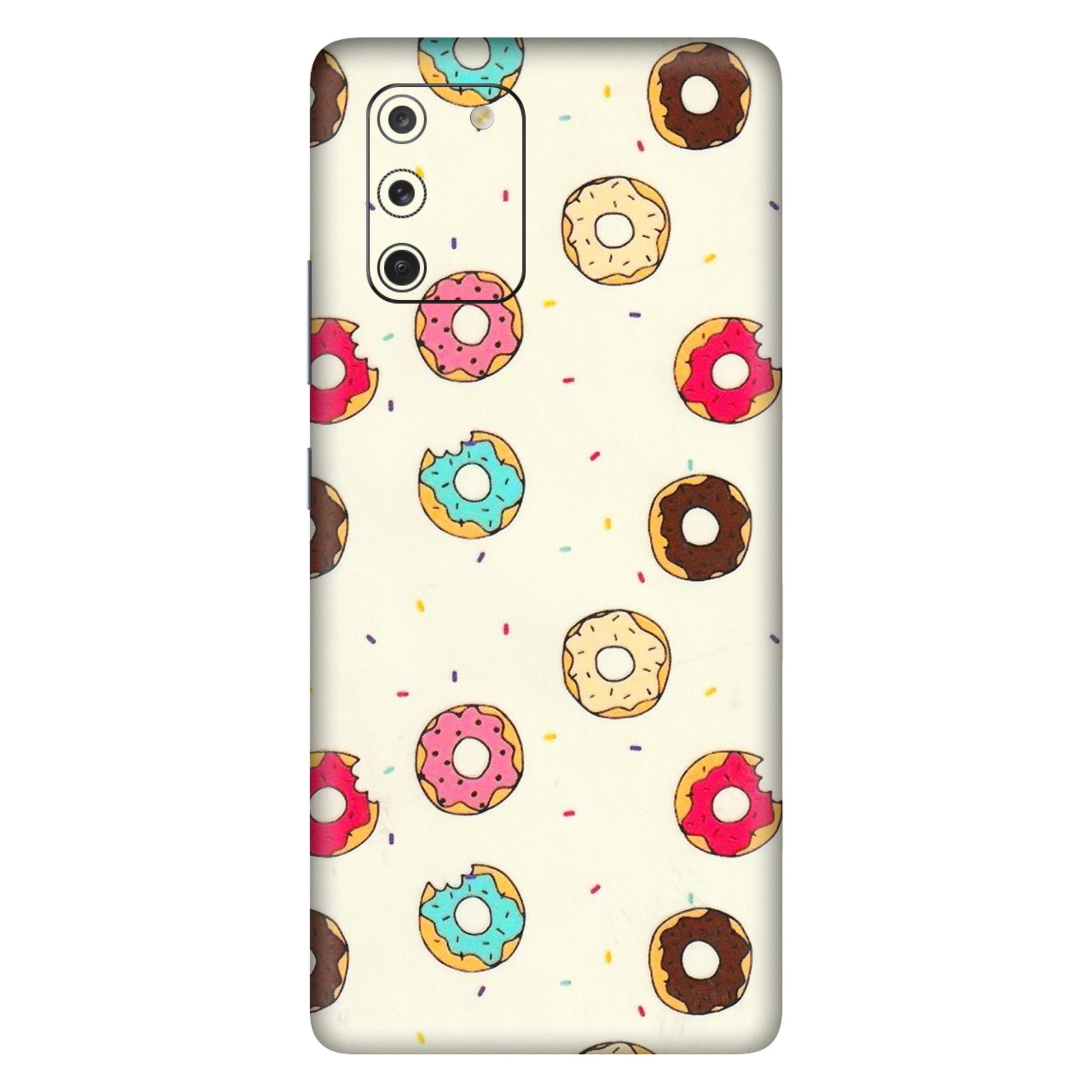 Samsung A/S Series Phone Skins (All Models) - Mini Donuts Doodle Art - 3D Embossed Finish (L-122) Samsung Galaxy S10 Lite
