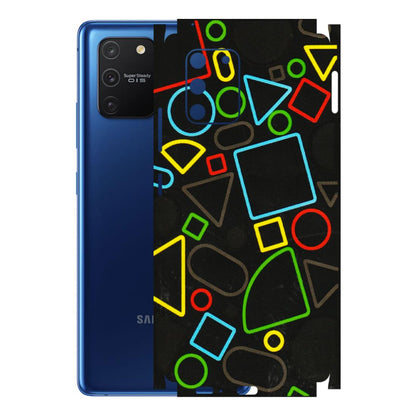 Samsung A/S Series Phone Skins (All Models) - Black Shapes - 3D Embossed Finish (L-131) Samsung Galaxy S10 Lite