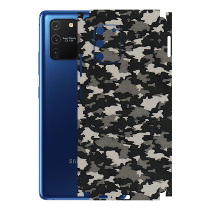 Samsung A/S Series Phone Skins (All Models) - Black/Grey Camoflaunge - 3D Embossed Finish (L-142) Samsung Galaxy S10 Lite