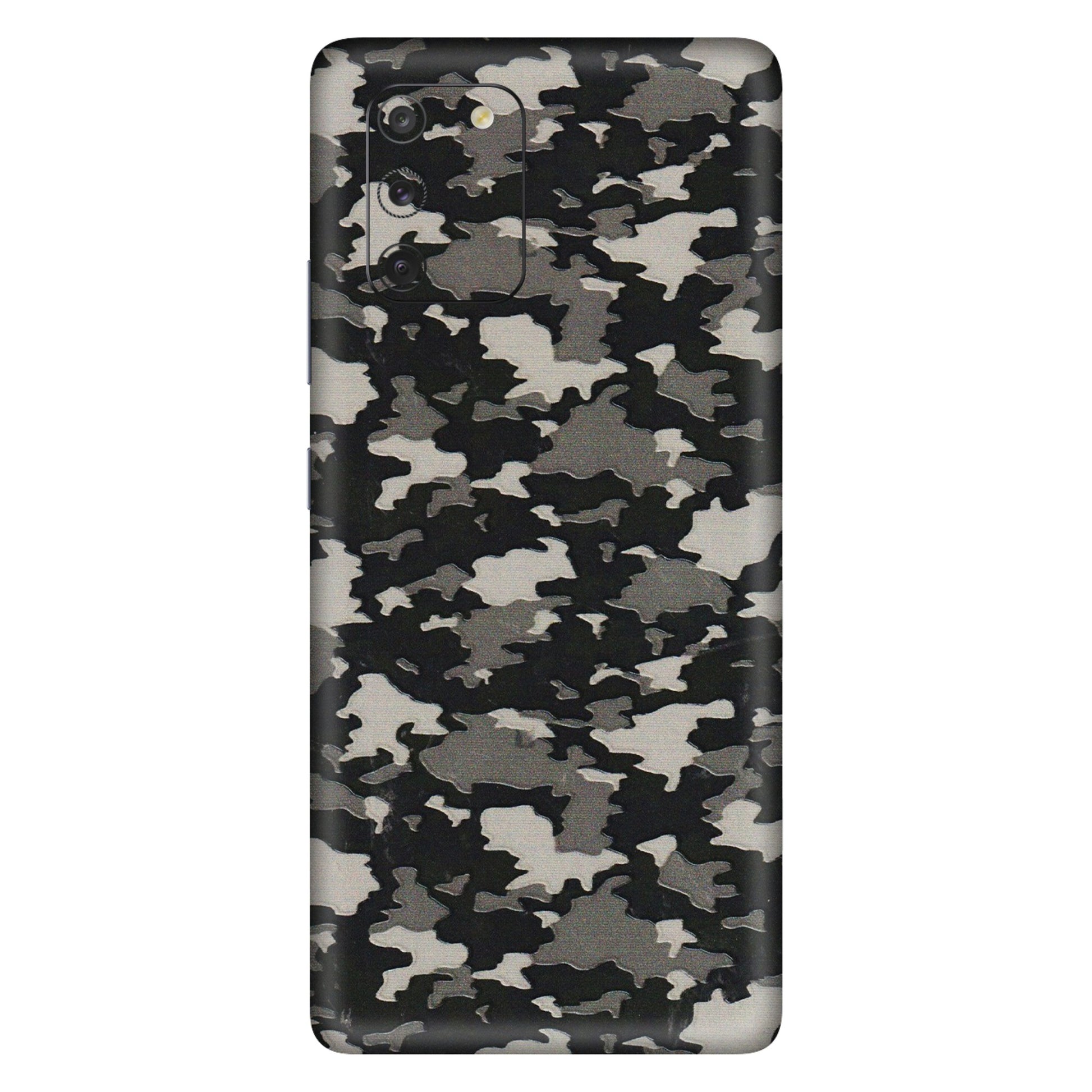 Samsung A/S Series Phone Skins (All Models) - Black/Grey Camoflaunge - 3D Embossed Finish (L-142) Samsung Galaxy S10 Lite