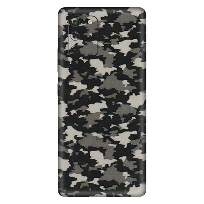 Samsung A/S Series Phone Skins (All Models) - Black/Grey Camoflaunge - 3D Embossed Finish (L-142) Samsung Galaxy S10 Lite