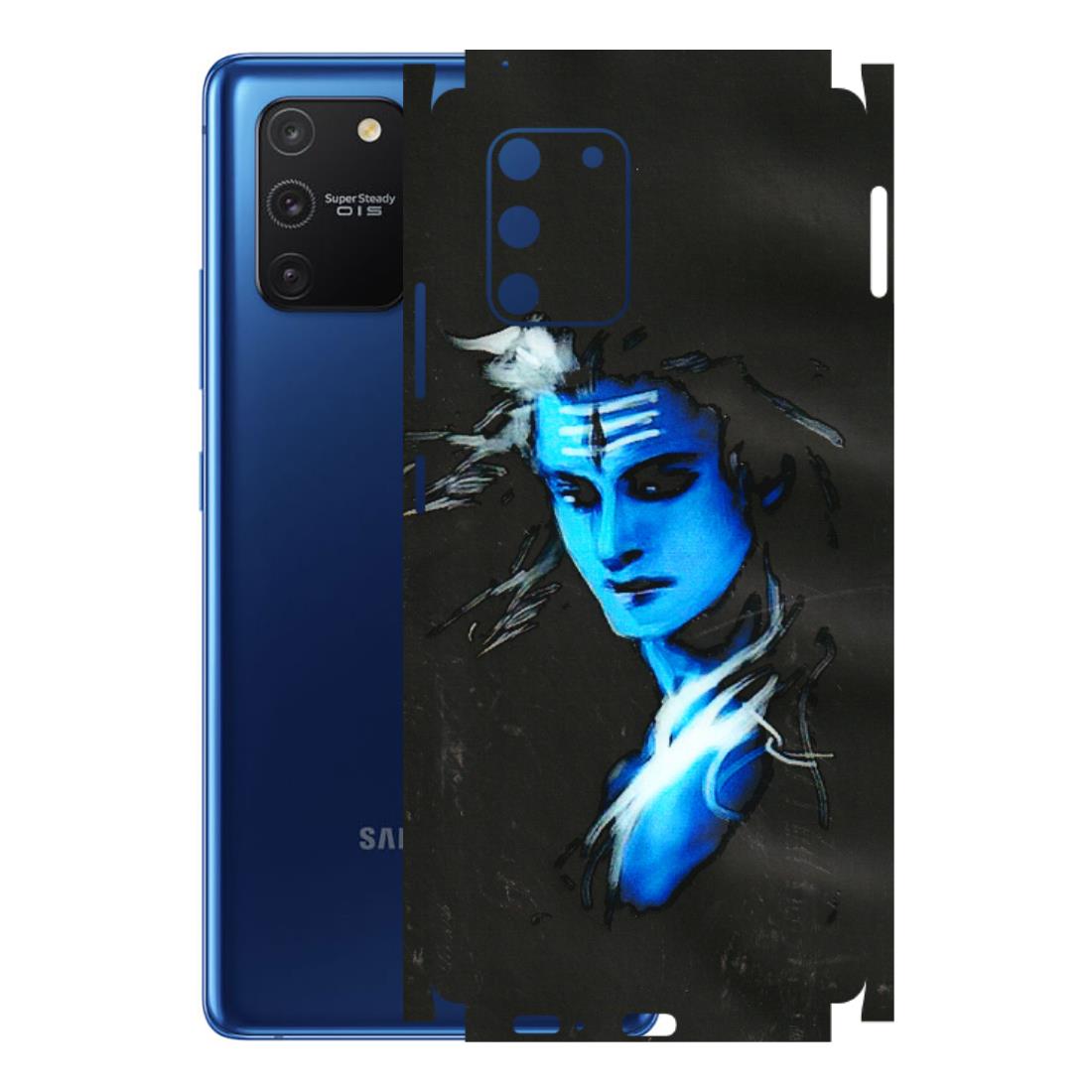 Samsung A/S Series Phone Skins (All Models) - Har Har Mahadev Blue/Black - 3D Embossed Finish (L-185) Samsung Galaxy S10 Lite