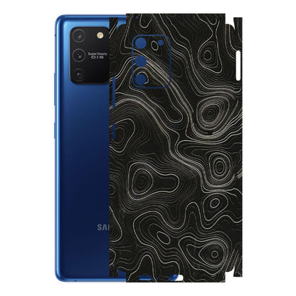 Samsung A/S Series Phone Skins (All Models) - Black Swirl - 3D Embossed Finish (L-196) Samsung Galaxy S10 Lite