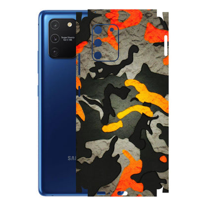 Samsung A/S Series Phone Skins (All Models) - Orange Camouflage - 3D Embossed Finish (L-204) Samsung Galaxy S10 Lite
