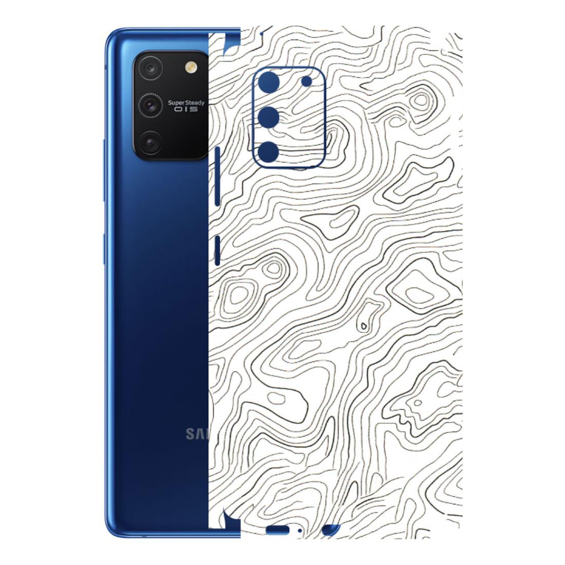 Samsung A/S Series Phone Skins (All Models) - White Black Swirls - 3D Embossed Finish (L-219) Samsung Galaxy S10 Lite