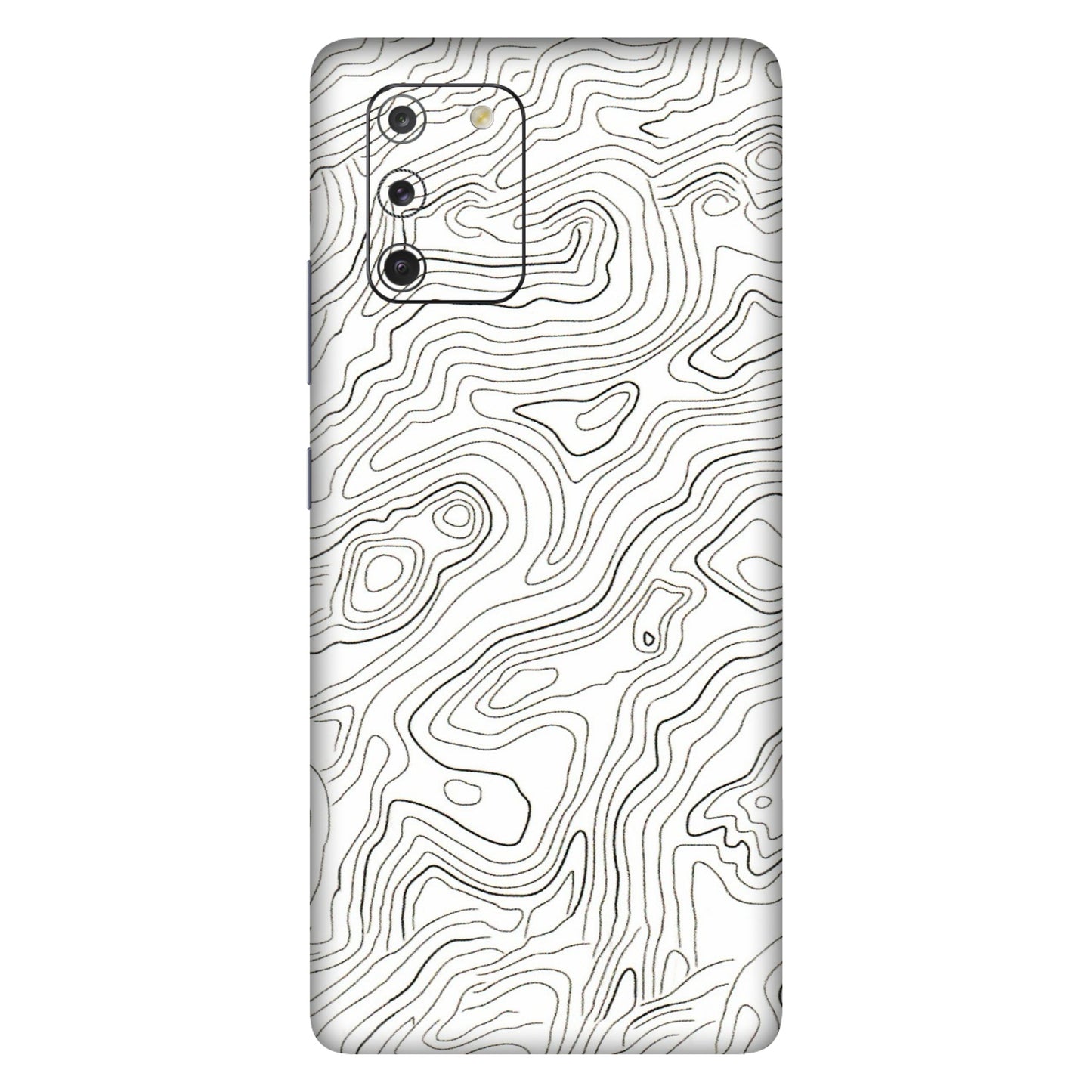 Samsung A/S Series Phone Skins (All Models) - White Black Swirls - 3D Embossed Finish (L-219) Samsung Galaxy S10 Lite