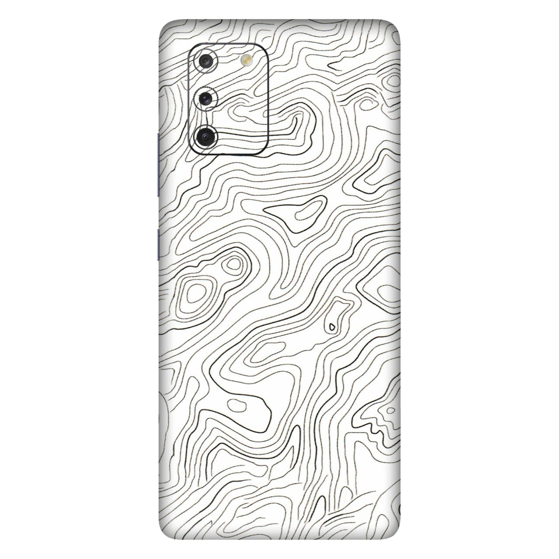 Samsung A/S Series Phone Skins (All Models) - White Black Swirls - 3D Embossed Finish (L-219) Samsung Galaxy S10 Lite