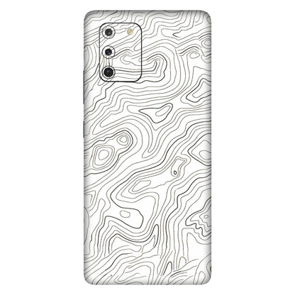 Samsung A/S Series Phone Skins (All Models) - White Black Swirls - 3D Embossed Finish (L-219) Samsung Galaxy S10 Lite