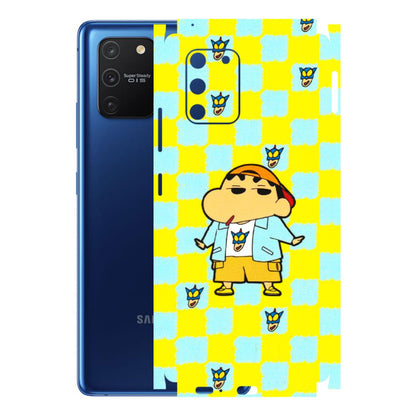 Samsung A/S Series Phone Skins (All Models) - Yellow Blue Shinchan Cute - 3D Embossed Finish (L-221) Samsung Galaxy S10 Lite