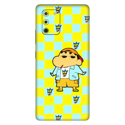 Samsung A/S Series Phone Skins (All Models) - Yellow Blue Shinchan Cute - 3D Embossed Finish (L-221) Samsung Galaxy S10 Lite