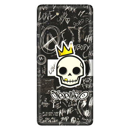 Samsung A/S Series Phone Skins (All Models) - Funny Skull Black Chalk Grafitti - 3D Embossed Finish (L-22) Samsung Galaxy S10 Lite