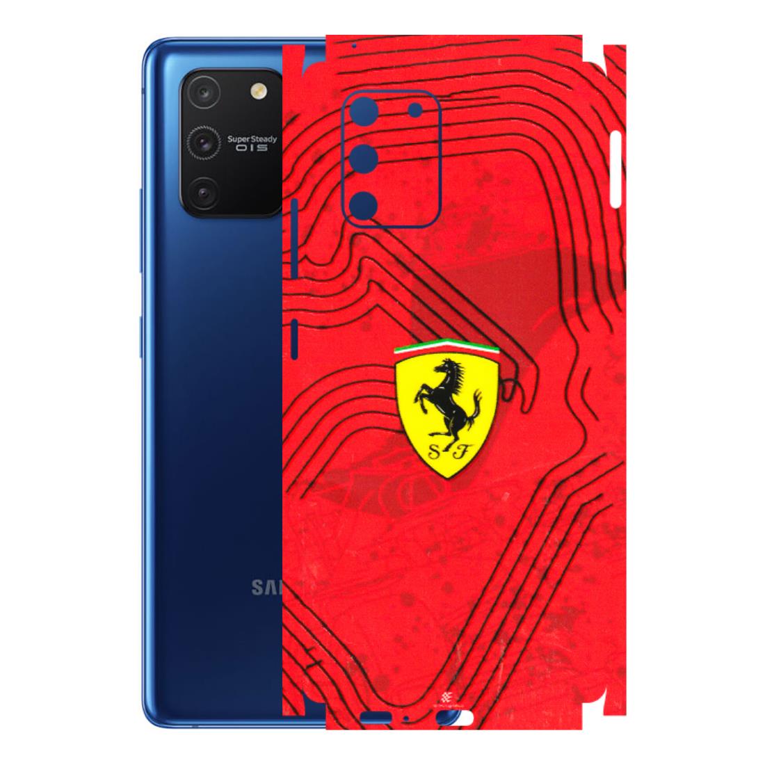 Samsung A/S Series Phone Skins (All Models) - Red Ferrari Logo Stylish - 3D Embossed Finish (L-238) Samsung Galaxy S10 Lite