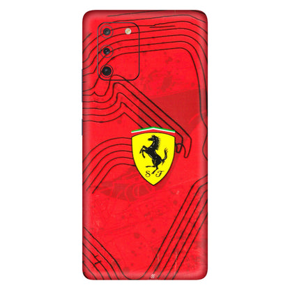 Samsung A/S Series Phone Skins (All Models) - Red Ferrari Logo Stylish - 3D Embossed Finish (L-238) Samsung Galaxy S10 Lite
