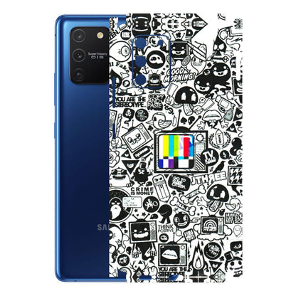 Samsung A/S Series Phone Skins (All Models) - Doodles Positive Art - 3D Embossed Finish (L-263) Samsung Galaxy S10 Lite