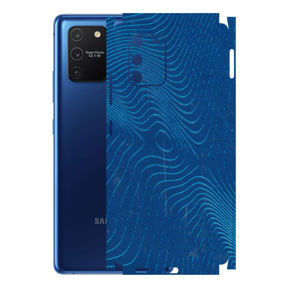 Samsung A/S Series Phone Skins (All Models) - Abstract Blue Line Map - 3D Embossed Finish (L-272) Samsung Galaxy S10 Lite