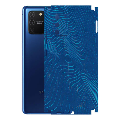 Samsung A/S Series Phone Skins (All Models) - Abstract Blue Line Map - 3D Embossed Finish (L-272) Samsung Galaxy S10 Lite
