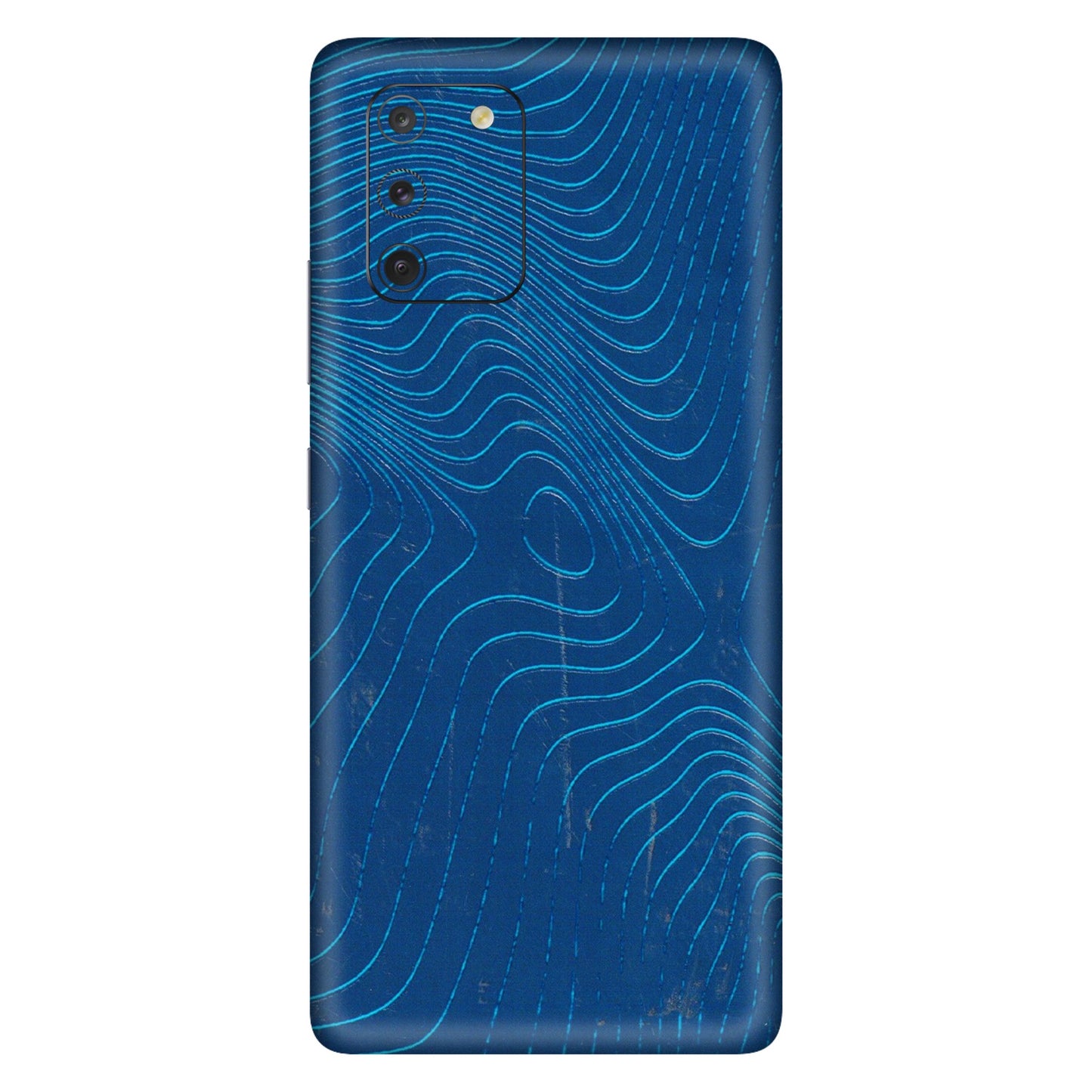 Samsung A/S Series Phone Skins (All Models) - Abstract Blue Line Map - 3D Embossed Finish (L-272) Samsung Galaxy S10 Lite