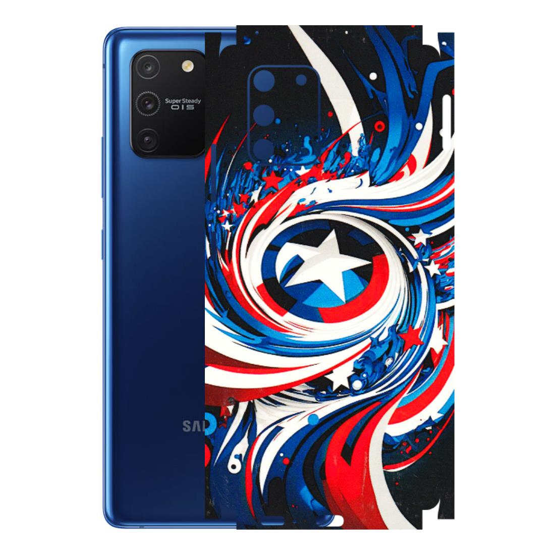 Samsung A/S Series Phone Skins (All Models) - Captain America Logo - 3D Embossed Finish (L-307) Samsung Galaxy S10 Lite