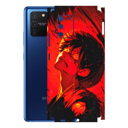 Samsung A/S Series Phone Skins (All Models) - D.Luffy Power Up One Piece Anime - 3D Embossed Finish (L-326) Samsung Galaxy S10 Lite