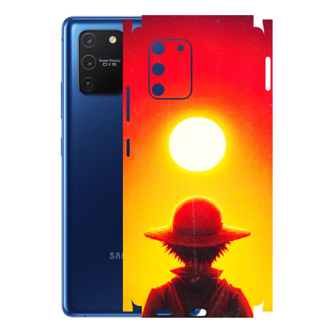 Samsung A/S Series Phone Skins (All Models) - Cool Sunset With Monkey D.Luffy Anime - 3D Embossed Finish (L-329) Samsung Galaxy S10 Lite