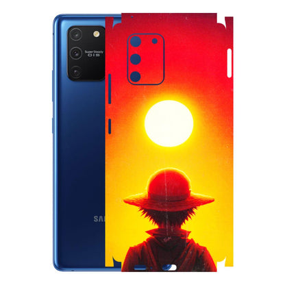 Samsung A/S Series Phone Skins (All Models) - Cool Sunset With Monkey D.Luffy Anime - 3D Embossed Finish (L-329) Samsung Galaxy S10 Lite