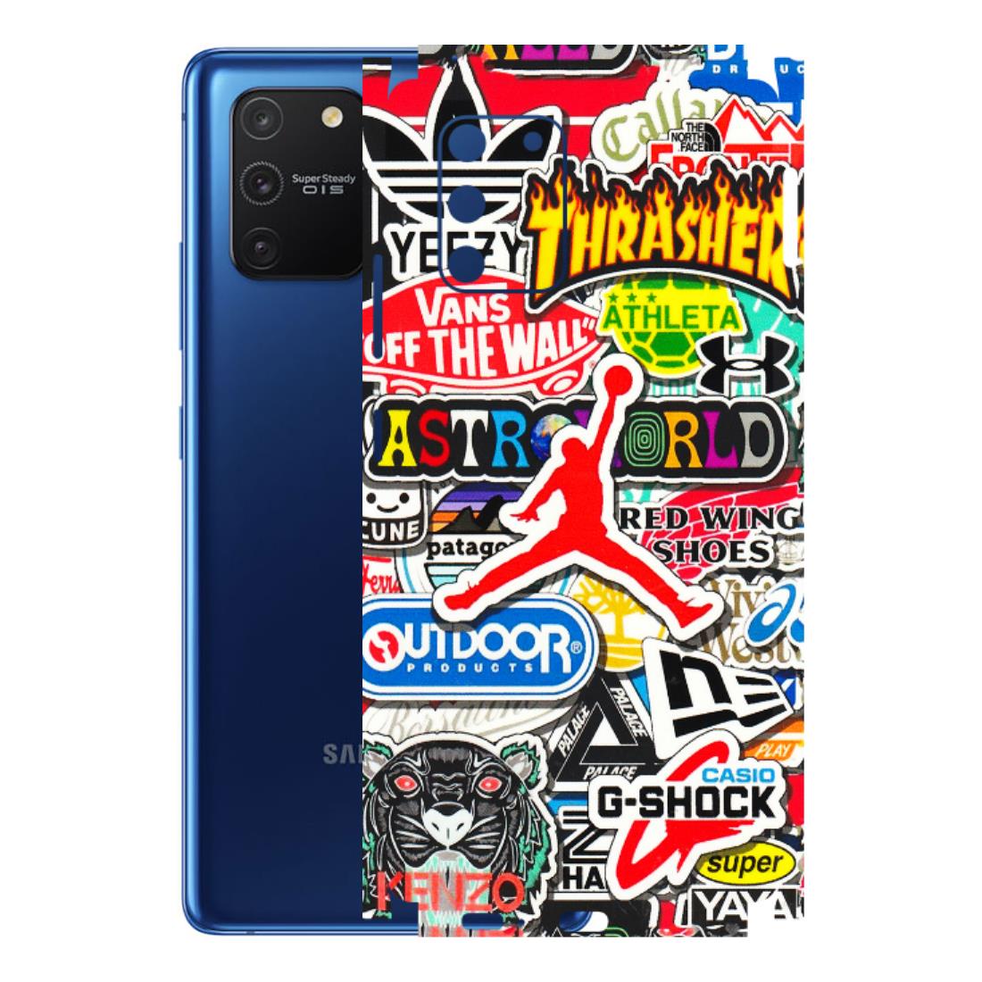 Samsung A/S Series Phone Skins (All Models) - Multi Brands Sticker Graffiti - 3D Embossed Finish (L-37) Samsung Galaxy S10 Lite