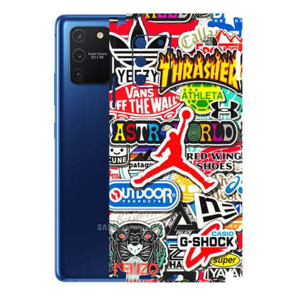 Samsung A/S Series Phone Skins (All Models) - Multi Brands Sticker Graffiti - 3D Embossed Finish (L-37) Samsung Galaxy S10 Lite