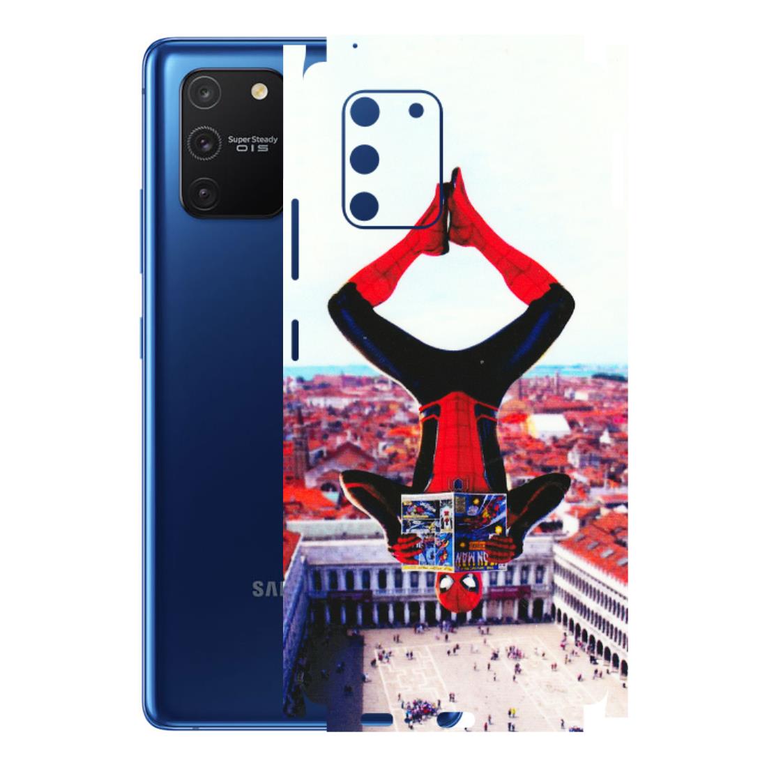 Samsung A/S Series Phone Skins (All Models) - Spiderman Hanging - 3D Embossed Finish (L-53) Samsung Galaxy S10 Lite