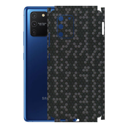 Samsung A/S Series Phone Skins (All Models) - Black Grey Honeycomb Sober - 3D Embossed Finish (L-85) Samsung Galaxy S10 Lite