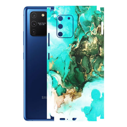 Samsung A/S Series Phone Skins (All Models) - The Blue Gold Marble - Matte Finish (M-124) Samsung Galaxy S10 Lite