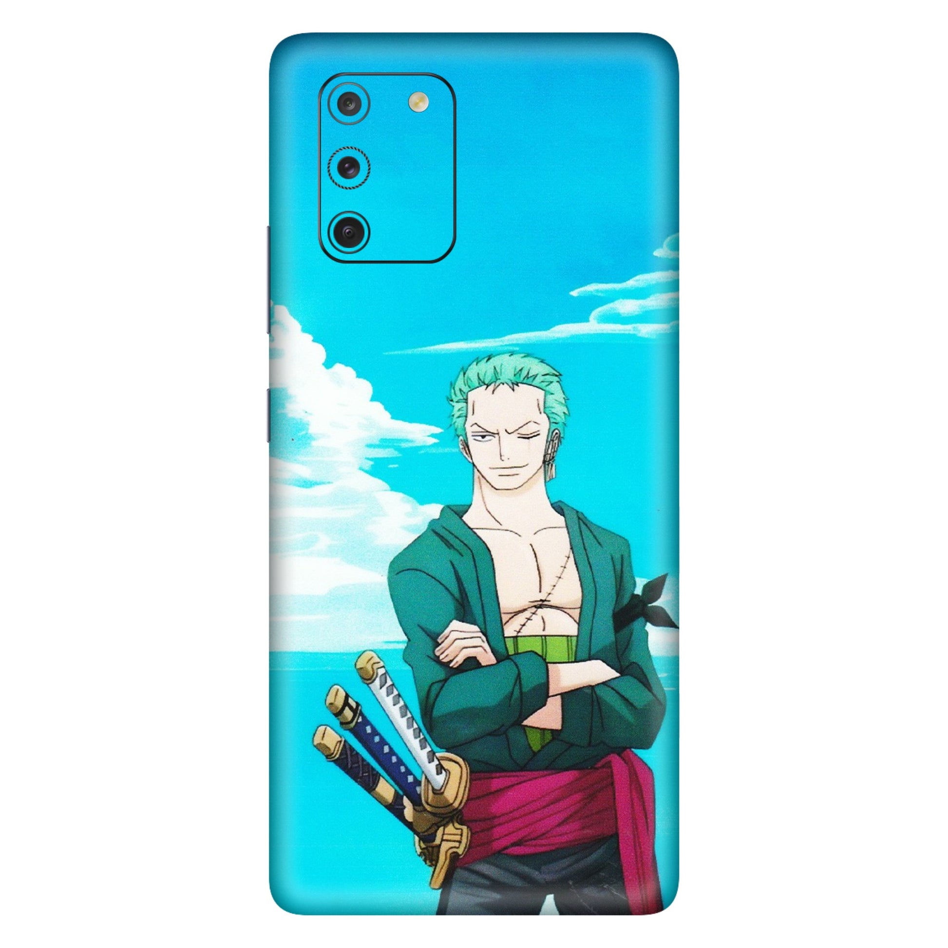Samsung A/S Series Phone Skins (All Models) - Cool Swordman Zoro Anime - Matte Finish (M-143) Samsung Galaxy S10 Lite