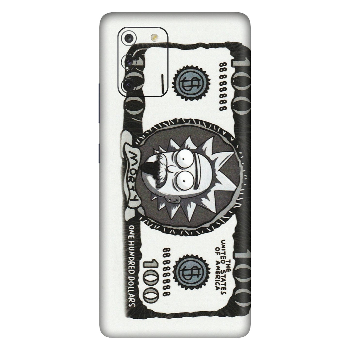 Samsung A/S Series Phone Skins (All Models) - Rick And Morty Hundred Dollar Anime - Matte Finish (M-161) Samsung Galaxy S10 Lite