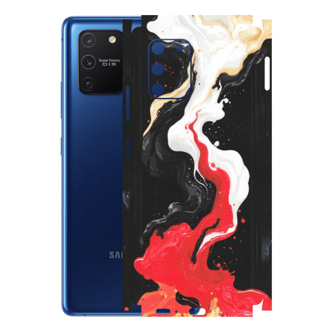 Samsung A/S Series Phone Skins (All Models) - Black Red White Paint Splash Fusion - Matte Finish (M-56) Samsung Galaxy S10 Lite