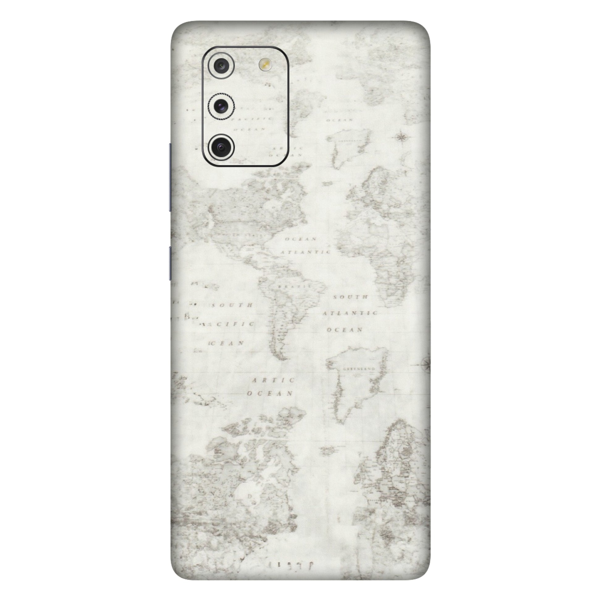 Samsung A/S Series Phone Skins (All Models) - World Travel Map - Transparent Finish (T-04) Samsung Galaxy S10 Lite