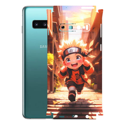 Samsung A/S Series Phone Skins (All Models) - Naruto Cute Toon Running - Matte Finish (M-04) Samsung Galaxy S10