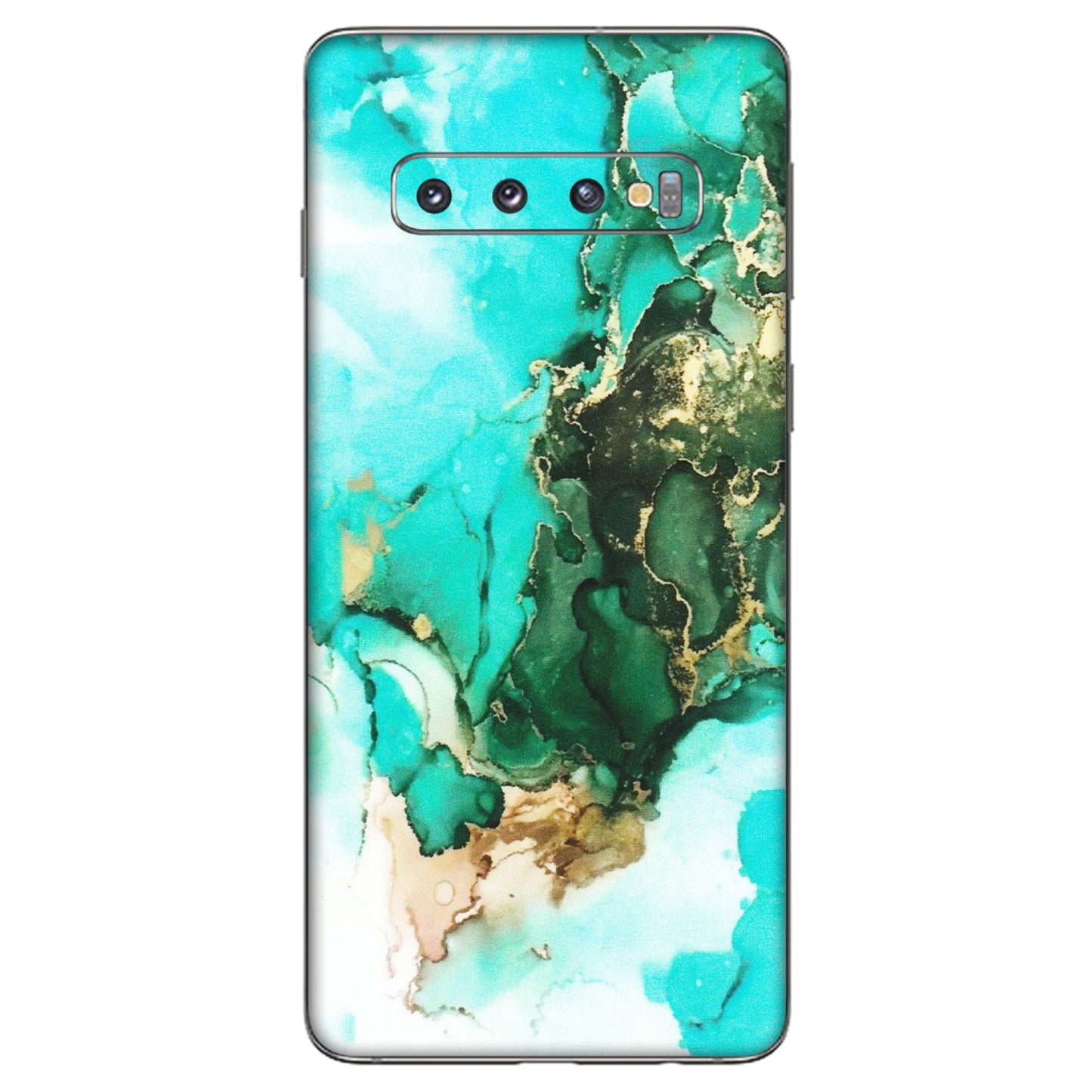Samsung A/S Series Phone Skins (All Models) - The Blue Gold Marble - Matte Finish (M-124) Samsung Galaxy S10