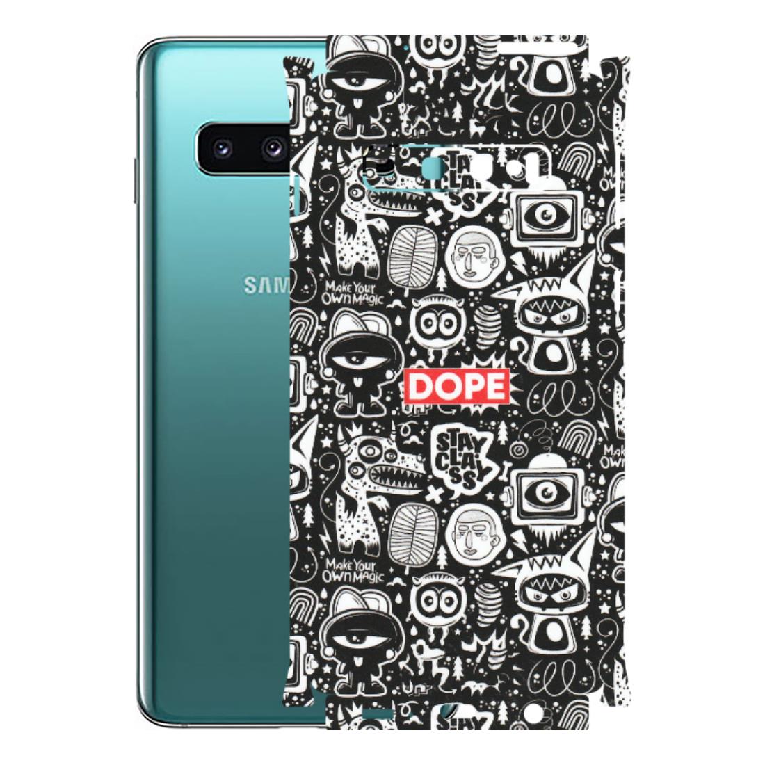 Samsung A/S Series Phone Skins (All Models) - Dope Stay Classy Black Doodles - Matte Finish (M-126) Samsung Galaxy S10
