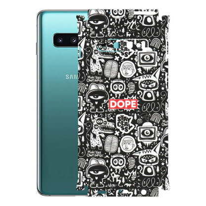 Samsung A/S Series Phone Skins (All Models) - Dope Stay Classy Black Doodles - Matte Finish (M-126) Samsung Galaxy S10
