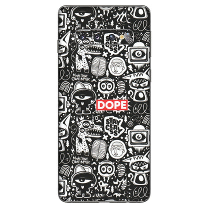 Samsung A/S Series Phone Skins (All Models) - Dope Stay Classy Black Doodles - Matte Finish (M-126) Samsung Galaxy S10