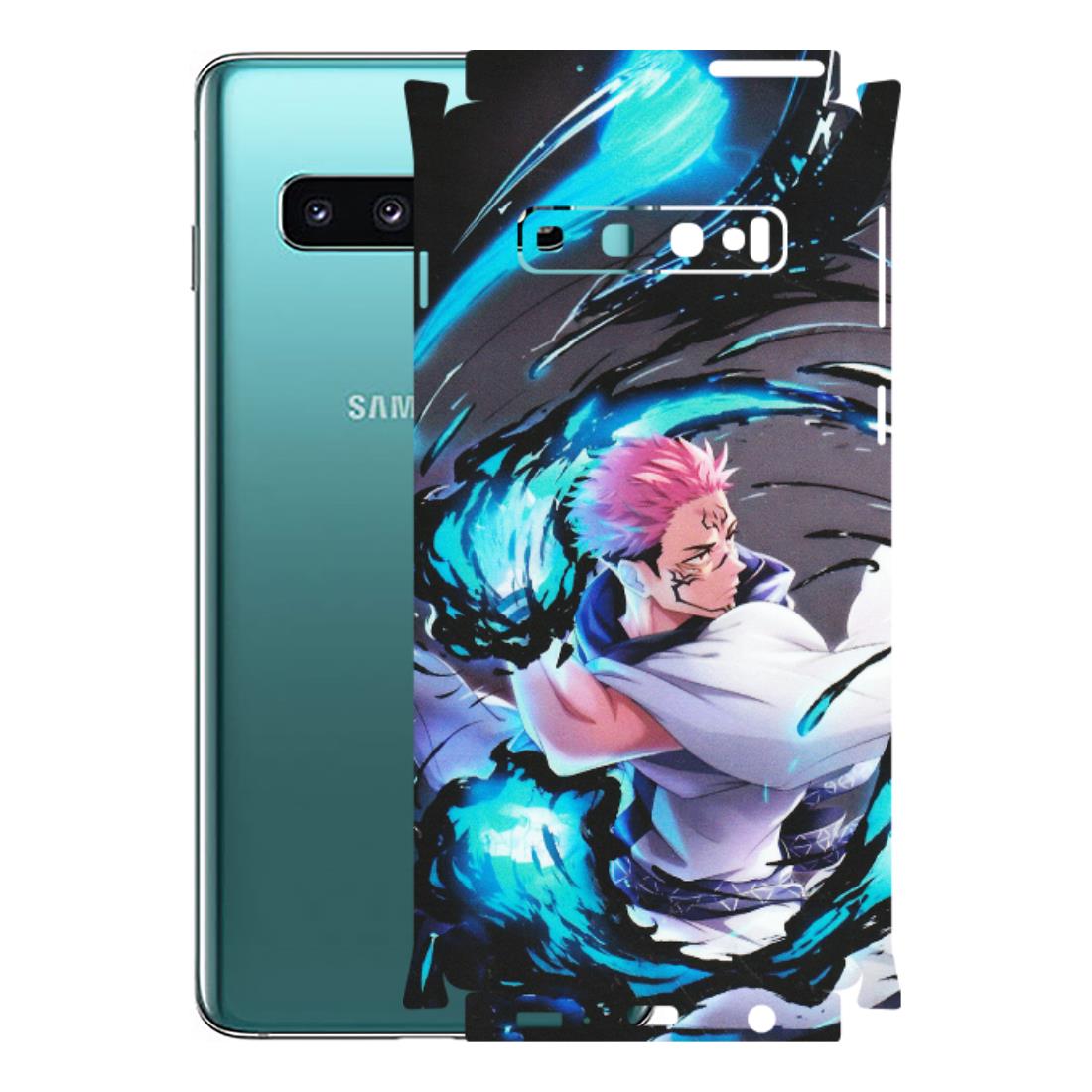 Samsung A/S Series Phone Skins (All Models) - New Jujutsu Kaisen Grey Blue Anime - Matte Finish (M-127) Samsung Galaxy S10