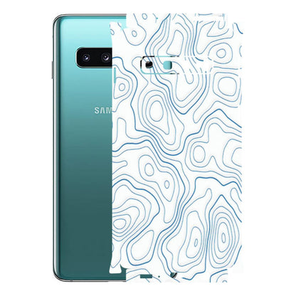 Samsung A/S Series Phone Skins (All Models) - Blue And White Swirls - Matte Finish (M-139) Samsung Galaxy S10