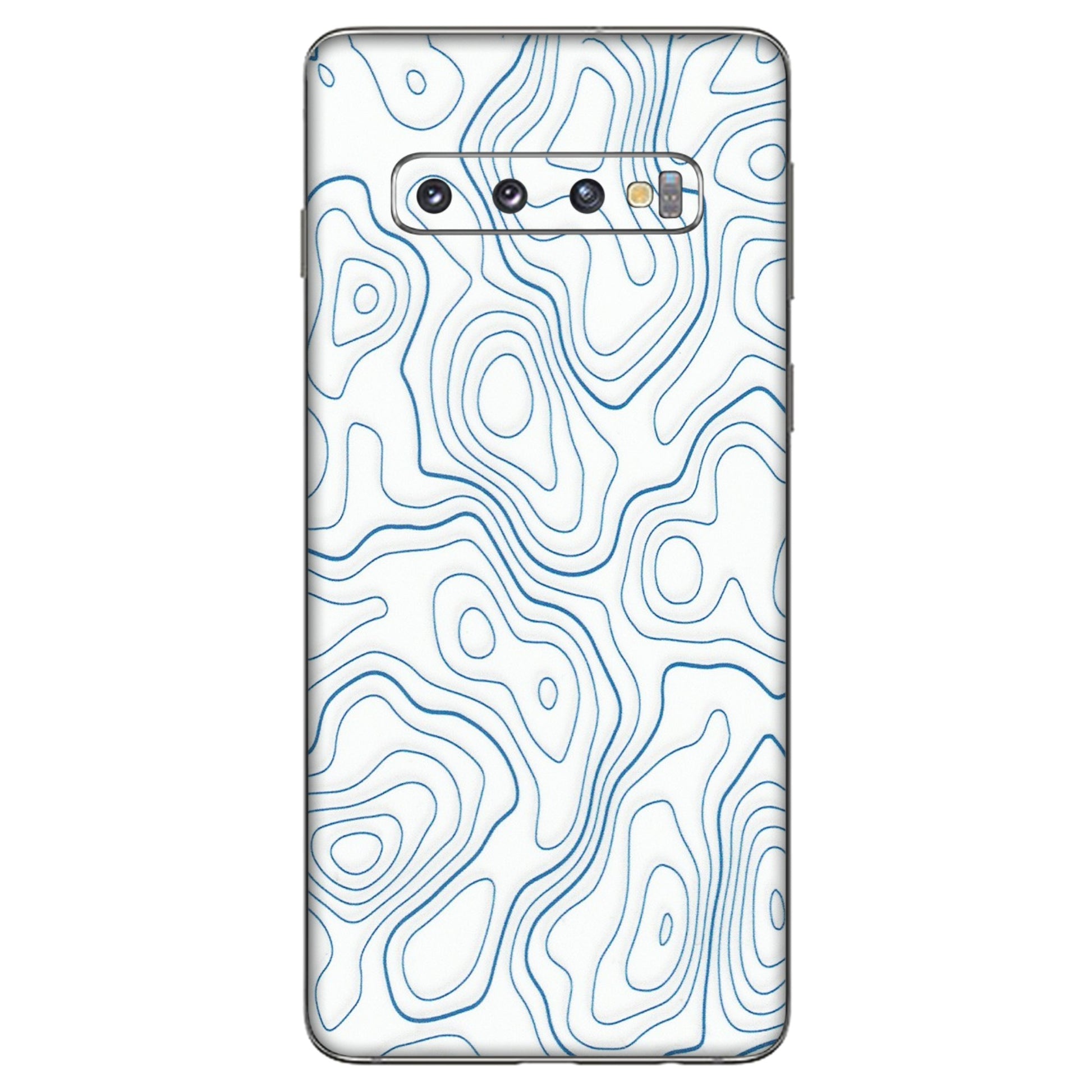 Samsung A/S Series Phone Skins (All Models) - Blue And White Swirls - Matte Finish (M-139) Samsung Galaxy S10