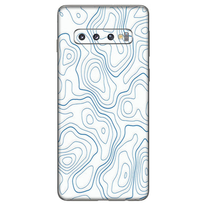 Samsung A/S Series Phone Skins (All Models) - Blue And White Swirls - Matte Finish (M-139) Samsung Galaxy S10